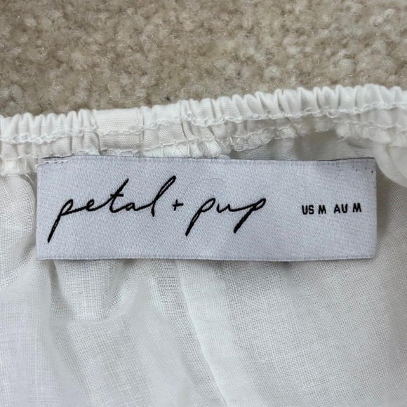 Petal & Pup Alice Bow Back White Midi Dress Tie Back Cotton Size M NWOT - Picture 3 of 8